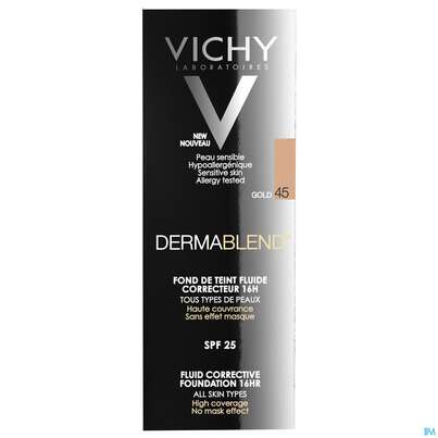 Sie sehen eine Packung Vichy Dermablend Make-up 45 Gold 30ml, Produktbild: 05 Vichy Dermablend Make-up 45 Gold 30ml, A-Nr.: 3044647 - 05