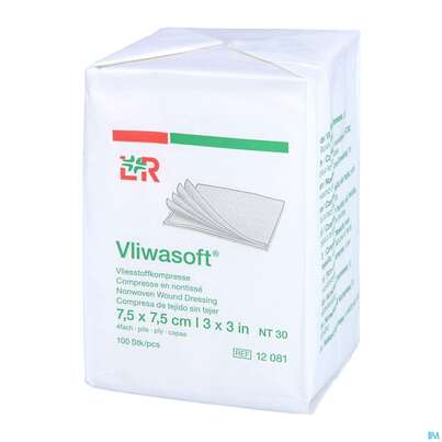 Vlieskompressen Vliwasoft 4fach/unsteril Lose 7,5x 7,5cm 100st, A-Nr.: 1017008 - 04
