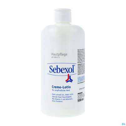 Sie sehen eine Packung Sebexol Creme-lotio 500ml, Produktbild: 02 Sebexol Creme-lotio 500ml, A-Nr.: 1758236 - 02
