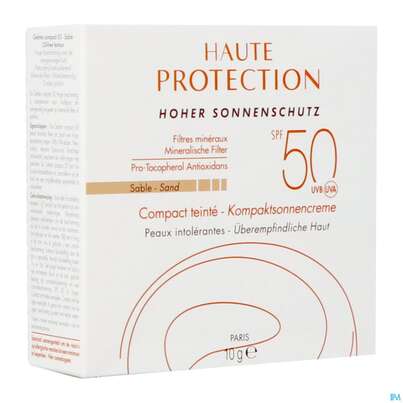 Sie sehen eine Packung Avène Kompaktsonnencreme Sand Spf 50+ 10g, Produktbild: 03 Avène Kompaktsonnencreme Sand Spf 50+ 10g, A-Nr.: 2993436 - 03