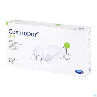 Sie sehen eine Packung Wundverband Cosmopor Steril Selbstklebend 20x 10cm 25st, Produktbild: 03 Wundverband Cosmopor Steril Selbstklebend 20x 10cm 25st, A-Nr.: 1526112 - 03