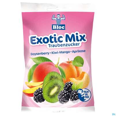 Sie sehen eine Packung Bloc Traubenzucker Beutel Exotic Mix 75g, Produktbild: 02 Bloc Traubenzucker Beutel Exotic Mix 75g, A-Nr.: 0786851 - 02