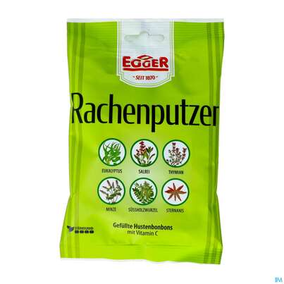 Sie sehen eine Packung Egger Hustenbonbons Rachenputzer 75g, Produktbild: 01 Egger Hustenbonbons Rachenputzer 75g, A-Nr.: 2329649 - 01