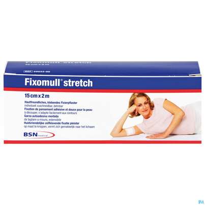 Sie sehen eine Packung Fixierbinden Fixomull/stretch Fixierverband 2mx15cm 1st, Produktbild: 01 Fixierbinden Fixomull/stretch Fixierverband 2mx15cm 1st, A-Nr.: 0782296 - 01
