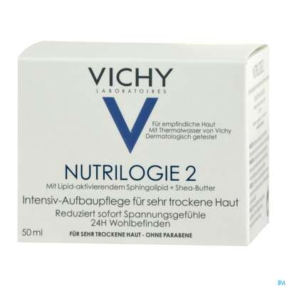 Sie sehen eine Packung Vichy Nutrilogie 2 Sehr Trockene Haut 50ml, Produktbild: 02 Vichy Nutrilogie 2 Sehr Trockene Haut 50ml, A-Nr.: 2297955 - 02