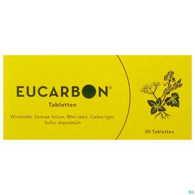 Sie sehen eine Packung Eucarbon Tabl 30st, Produktbild: 01 Eucarbon Tabl 30st, A-Nr.: 0490470 - 01