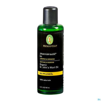 Sie sehen eine Packung Primavera Bio-pflegeoel Johanniskraut 100ml, Produktbild: 01 Primavera Bio-pflegeoel Johanniskraut 100ml, A-Nr.: 2859761 - 01