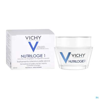 Sie sehen eine Packung Vichy Nutrilogie 1 Trockene Haut 50ml, Produktbild: 04 Vichy Nutrilogie 1 Trockene Haut 50ml, A-Nr.: 2297949 - 04