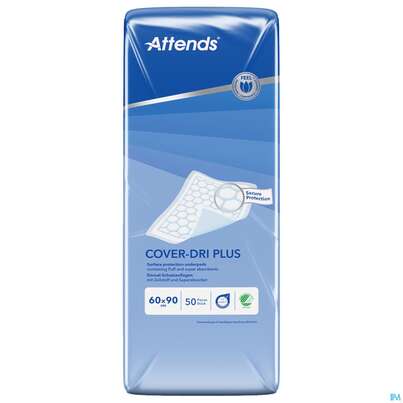 Sie sehen eine Packung Krankenunterlagen Attends Cover Dri Plus 60x 90cm 200st, Produktbild: 02 Krankenunterlagen Attends Cover Dri Plus 60x 90cm 200st, A-Nr.: 3887506 - 02