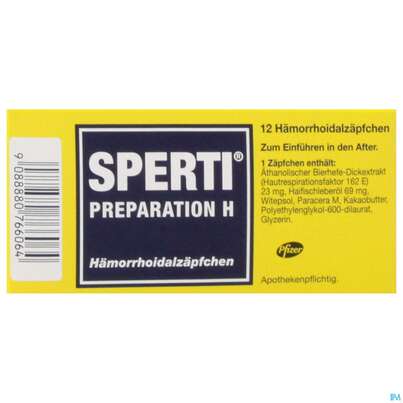 Sperti Preparation-h Haemorrhoidalsupp 12st, A-Nr.: 0766067 - 01