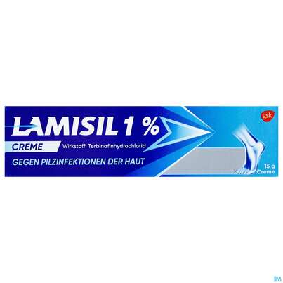 Sie sehen eine Packung Lamisil Creme 1% 15g, Produktbild: 01 Lamisil Creme 1% 15g, A-Nr.: 1267834 - 01