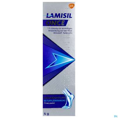 Sie sehen eine Packung Lamisilonce 1% Lösung Auf Der Haut Einmalig Tube 4g, Produktbild: 01 Lamisilonce 1% Lösung Auf Der Haut Einmalig Tube 4g, A-Nr.: 3517525 - 01