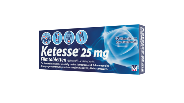 Sie sehen eine Packung Ketesse® - Rezeptfrei für Ihre Schmerzpatienten!, Produktbild: 01 Ketesse® - Rezeptfrei für Ihre Schmerzpatienten!, A-Nr.: 3534624 - 01