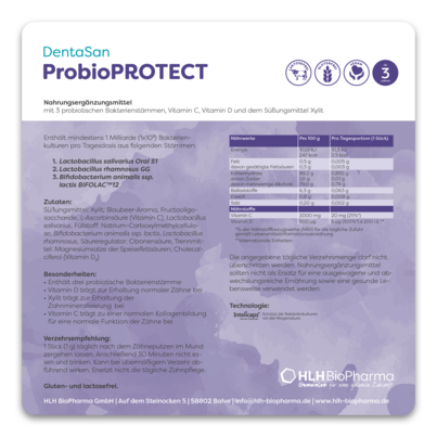 Sie sehen eine Packung DentaSan ProbioPROTECT, Produktbild: 04 DentaSan ProbioPROTECT, A-Nr.: 5036787 - 04