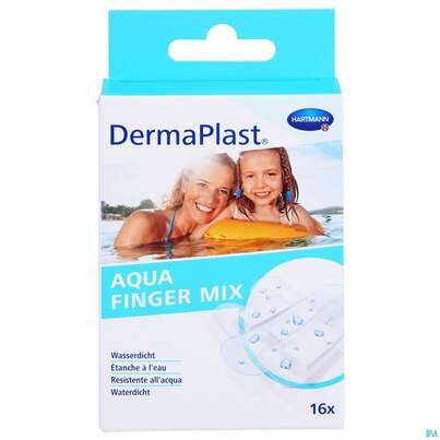 Sie sehen eine Packung Dermaplast Aqua Finger Mix 16st, Produktbild: 01 Dermaplast Aqua Finger Mix 16st, A-Nr.: 5328308 - 01