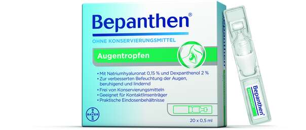 Sie sehen eine Packung Bepanthen® Augentropfen - Einzeldosen, Produktbild: 01 Bepanthen® Augentropfen - Einzeldosen, A-Nr.: 3549519 - 01
