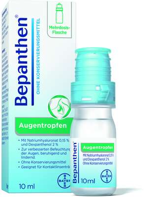 Sie sehen eine Packung Bepanthen® Augentropfen, Produktbild: 01 Bepanthen® Augentropfen, A-Nr.: 3924710 - 01
