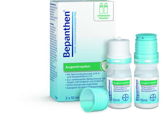 Sie sehen eine Packung Bepanthen® Augentropfen, Produktbild: 01 Bepanthen® Augentropfen, A-Nr.: 4945855 - 01