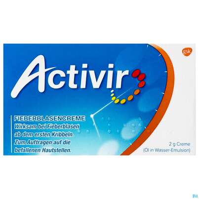 Sie sehen eine Packung Activir Fieberblasencreme +pumpdispenser 2g, Produktbild: 01 Activir Fieberblasencreme +pumpdispenser 2g, A-Nr.: 3509767 - 01