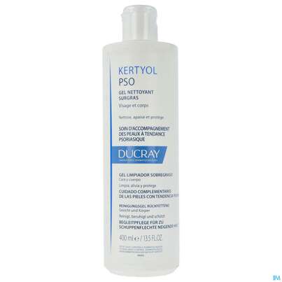 Sie sehen eine Packung Ducray Kertyol P.s.o. Rückfettendes Reinigungsgel 400ml, Produktbild: 01 Ducray Kertyol P.s.o. Rückfettendes Reinigungsgel 400ml, A-Nr.: 5564380 - 01