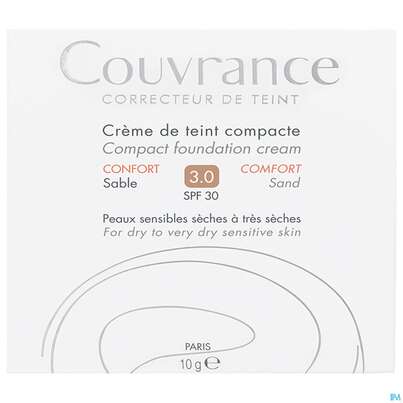 Sie sehen eine Packung Avène Couvrance Kompakt Creme-make-up Reichhaltig Sand 10g, Produktbild: 01 Avène Couvrance Kompakt Creme-make-up Reichhaltig Sand 10g, A-Nr.: 1774353 - 01