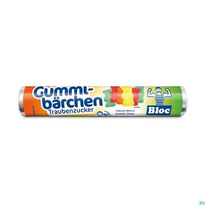 Sie sehen eine Packung Bloc Traubenzucker Rollen Gummibärchen 42g, Produktbild: 02 Bloc Traubenzucker Rollen Gummibärchen 42g, A-Nr.: 3996000 - 02