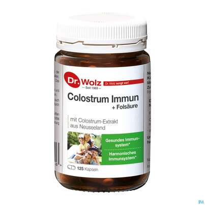 Sie sehen eine Packung Colostrum Kapseln Immun Dr.wolz Nr 60572 125st, Produktbild: 01 Colostrum Kapseln Immun Dr.wolz Nr 60572 125st, A-Nr.: 3137509 - 01