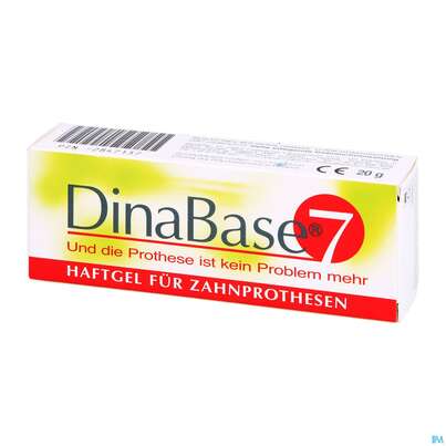 Sie sehen eine Packung Dinabase 7 Prothesenhaftgel Haftcreme 20g, Produktbild: 02 Dinabase 7 Prothesenhaftgel Haftcreme 20g, A-Nr.: 5762387 - 02