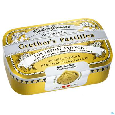 Grether's Pastilles Elderflower Zuckerfrei 110g, A-Nr.: 3619415 - 01