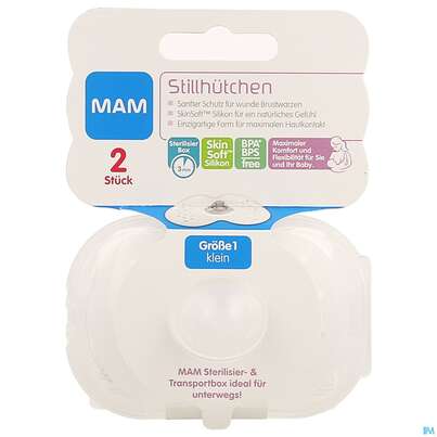 Sie sehen eine Packung Mam Care Stillhuetchen Small 2st, Produktbild: 01 Mam Care Stillhuetchen Small 2st, A-Nr.: 3754202 - 01
