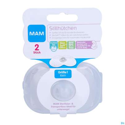 Sie sehen eine Packung Mam Care Stillhuetchen Small 2st, Produktbild: 03 Mam Care Stillhuetchen Small 2st, A-Nr.: 3754202 - 03
