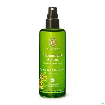 Sie sehen eine Packung Primavera Bio Pflanzenwasser Hamamelis 100ml, Produktbild: 03 Primavera Bio Pflanzenwasser Hamamelis 100ml, A-Nr.: 2859904 - 03