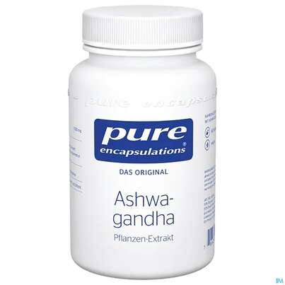 Sie sehen eine Packung Pure Encapsulations Ashwagandha 60 Kapseln, Produktbild: 01 Pure Encapsulations Ashwagandha 60 Kapseln, A-Nr.: 3741435 - 01