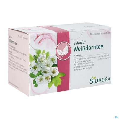 Sie sehen eine Packung Sidroga Tee Doppelkammerbeutel Weissdorn 20st, Produktbild: 02 Sidroga Tee Doppelkammerbeutel Weissdorn 20st, A-Nr.: 2429368 - 02