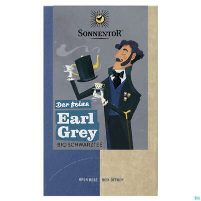 Sie sehen eine Packung Sonnentor Schwarztee Bio Earl Grey 02218 18st, Produktbild: 03 Sonnentor Schwarztee Bio Earl Grey 02218 18st, A-Nr.: 4307801 - 03