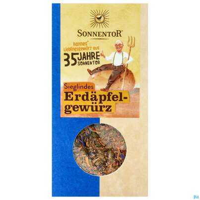 Sie sehen eine Packung Sonnentor Sieglindes Erdaepfelgewuerz Bio Packung 00677 25g, Produktbild: 01 Sonnentor Sieglindes Erdaepfelgewuerz Bio Packung 00677 25g, A-Nr.: 5477155 - 01