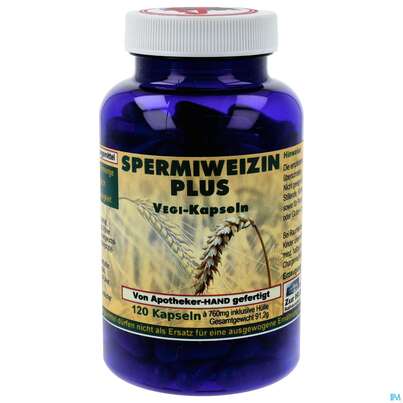 Sie sehen eine Packung Spermiweizen Plus Kapseln 120st, Produktbild: 01 Spermiweizen Plus Kapseln 120st, A-Nr.: 5200407 - 01