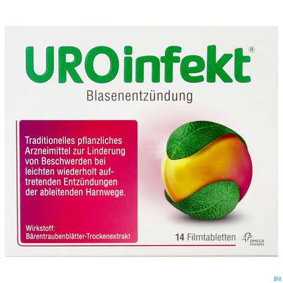 Sie sehen eine Packung Uroinfekt Filmtabl 14st, Produktbild: 01 Uroinfekt Filmtabl 14st, A-Nr.: 4978949 - 01