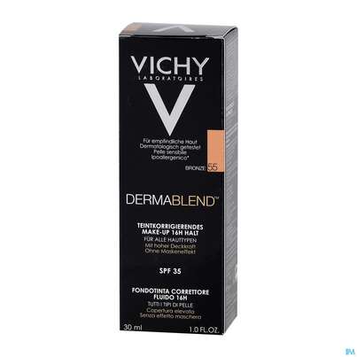Sie sehen eine Packung Vichy Dermablend/fluid Make-up 55 Bronze 30ml, Produktbild: 08 Vichy Dermablend/fluid Make-up 55 Bronze 30ml, A-Nr.: 3044653 - 08