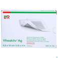 Wundverband Vliwaktiv/ag Aktivkohle Tamponade +silber 6,5x 10cm 10st, A-Nr.: 3073353 - 01