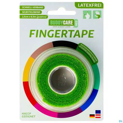 Sie sehen eine Packung Tape Buddycare Med Finger Latexfrei Flexibel Kohaesiv. 2,5cmx 4,5m Grassgruen 1st, Produktbild: 01 Tape Buddycare Med Finger Latexfrei Flexibel Kohaesiv. 2,5cmx 4,5m Grassgruen 1st, A-Nr.: 4781164 - 01