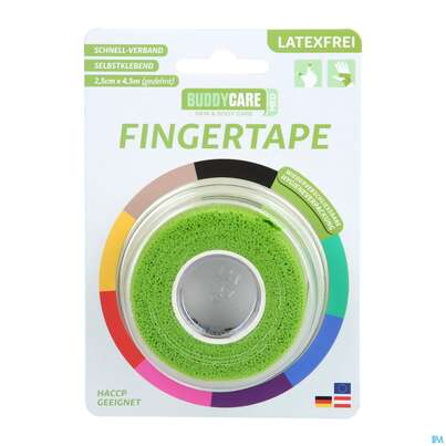 Sie sehen eine Packung Tape Buddycare Med Finger Latexfrei Flexibel Kohaesiv. 2,5cmx 4,5m Grassgruen 1st, Produktbild: 03 Tape Buddycare Med Finger Latexfrei Flexibel Kohaesiv. 2,5cmx 4,5m Grassgruen 1st, A-Nr.: 4781164 - 03