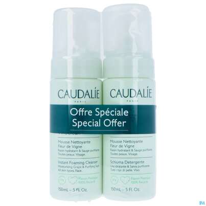 Sie sehen eine Packung Caudalie Vinoclean Reinigungsschaum Duo 2st, Produktbild: 01 Caudalie Vinoclean Reinigungsschaum Duo 2st, A-Nr.: 5726865 - 01