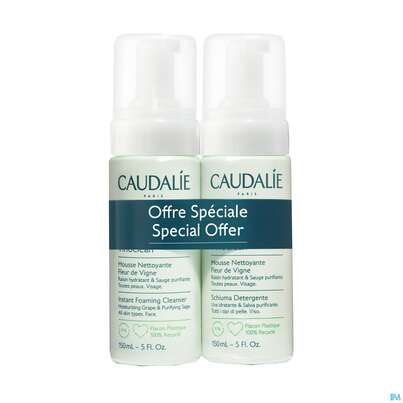 Sie sehen eine Packung Caudalie Vinoclean Reinigungsschaum Duo 2st, Produktbild: 03 Caudalie Vinoclean Reinigungsschaum Duo 2st, A-Nr.: 5726865 - 03