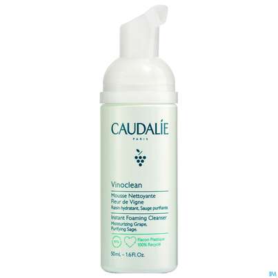 Sie sehen eine Packung Caudalie Vinoclean Reinigungsschaum 50ml, Produktbild: 02 Caudalie Vinoclean Reinigungsschaum 50ml, A-Nr.: 5413741 - 02