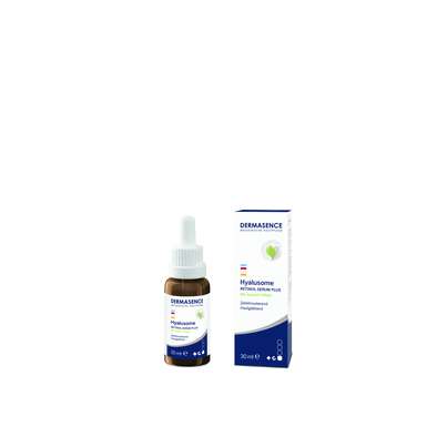 Sie sehen eine Packung Dermasence Hyalusome Retinol Serum Plus, Produktbild: 01 Dermasence Hyalusome Retinol Serum Plus, A-Nr.: 5777503 - 01