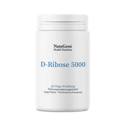 Sie sehen eine Packung NatuGena D-Ribose 5000 Pulver, Produktbild: 01 NatuGena D-Ribose 5000 Pulver, A-Nr.: 5877529 - 01