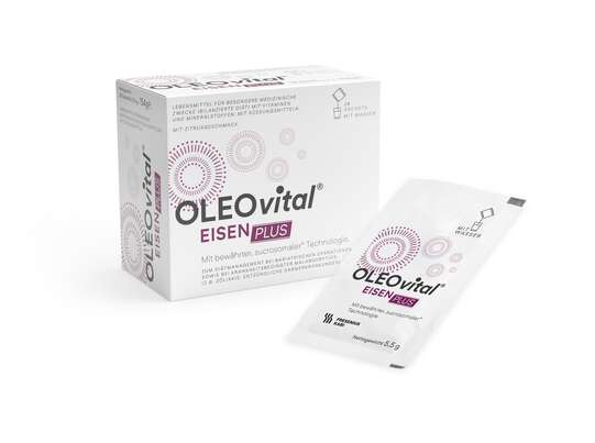 Sie sehen eine Packung OLEOvital Eisen PLUS, Produktbild: 02 OLEOvital Eisen PLUS, A-Nr.: 5868631 - 02