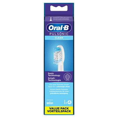 Sie sehen eine Packung Braun Oral-B Ersatzzahnbürste Pulsonic, Produktbild: 01 Braun Oral-B Ersatzzahnbürste Pulsonic, A-Nr.: 3480905 - 01