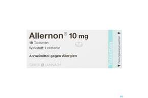 Sie sehen eine Packung Allernon Tabl 10mg 10st, Produktbild: 01 Allernon Tabl 10mg 10st, A-Nr.: 2440677 - 01